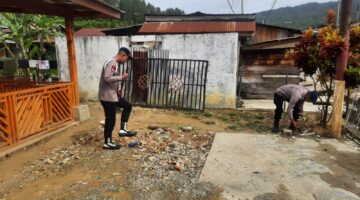 Brimob Aceh dan Masyarakat Bersatu Wujudkan Lingkungan (ASRI) Di Gayo Lues
